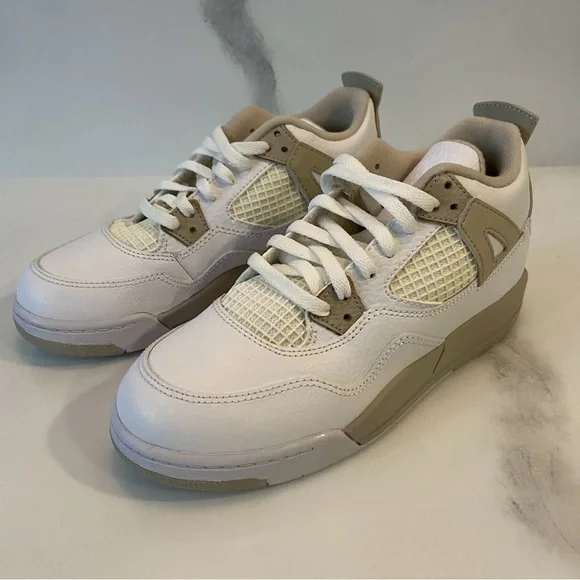 NIKE AIR JORDAN 4 RETRO PS IV 4 Linen SAND White 487725 118 1Y UK 13.5 EUR 32 - Picture 5 of 10